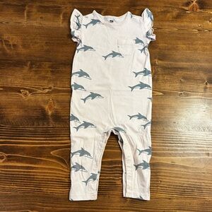 Tea Collection light pink Romper with Dolphin Design 18-24 months
